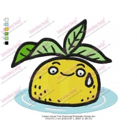 Cartoon Lemon Fruit Swimming Embroidery Design